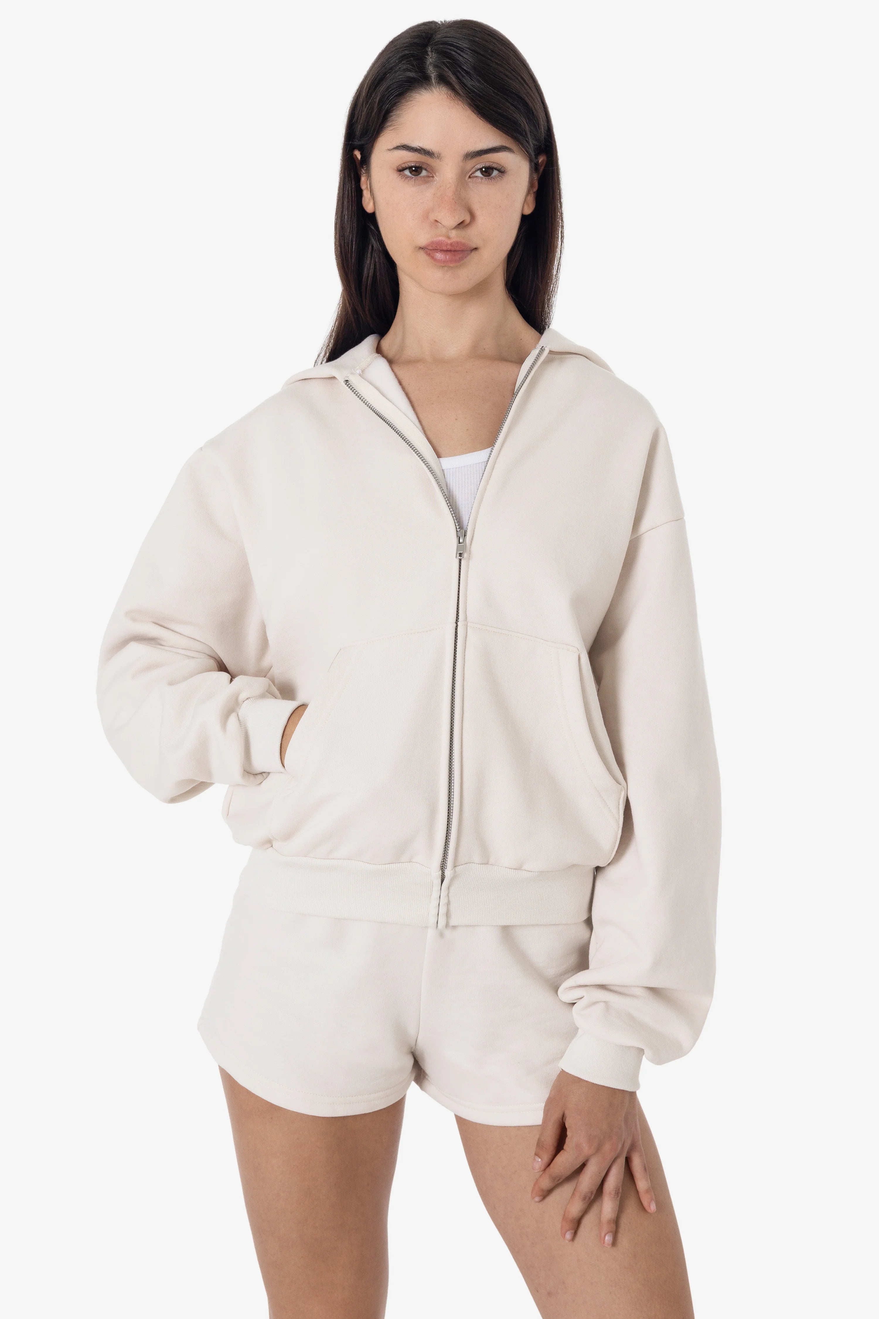 KŌRE CROPPED RELAX ZIP HOODIE